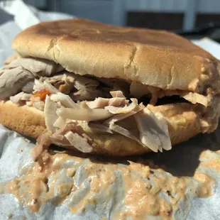 Sliced Pork Sandwich with Slaw