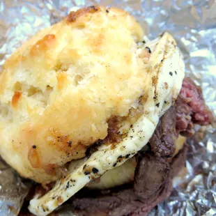 Jerk Steak and Egg Sandwich