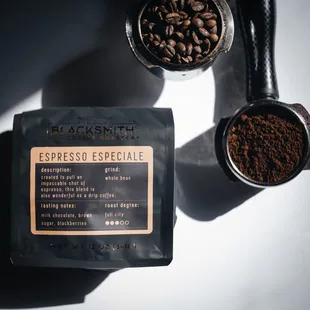 coffee beans and ground