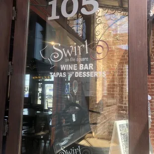 the front window of the shop