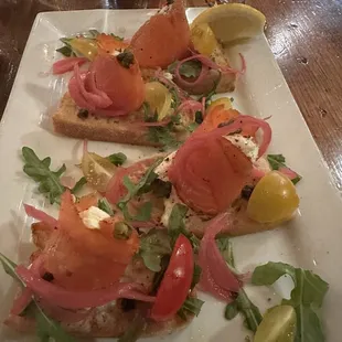 Lox Crostini Seared Scallops