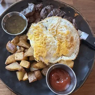 Steak and eggs