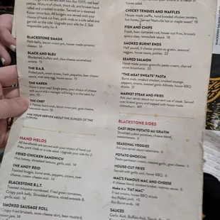 Menu at Blackstone Gastropub, Joplin