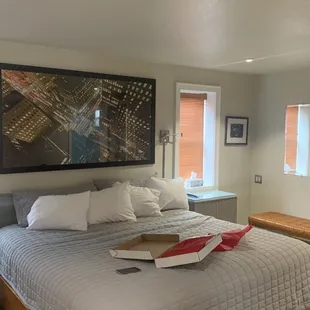 King bed in the Superman room