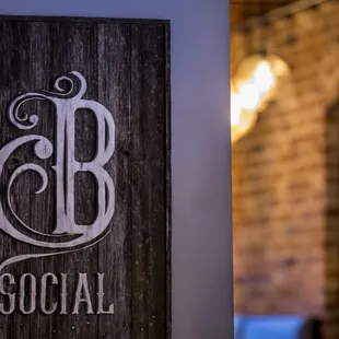 the logo on the wall