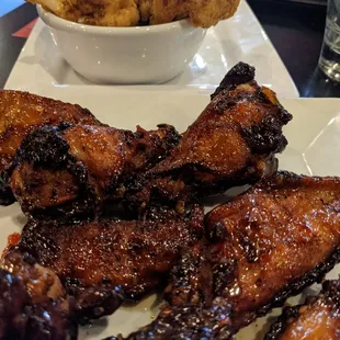 Thai chili wings and fried cauliflower