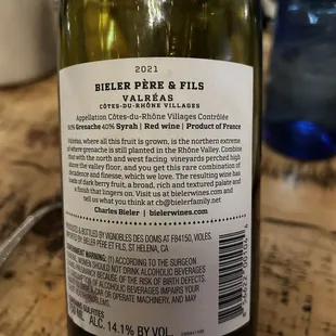 Bottle of wine that took about a half hour to make it to our table.