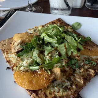 Peach Pesto Chicken Flatbread