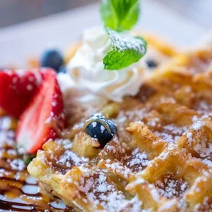 waffles, food
