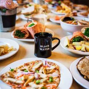 wide selection of sandwiches, wraps, flatbread, and of course good coffee &amp; espresso drinks