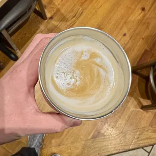 Caramel Macchiato in personal cup.