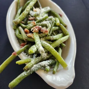 Green beans with bacon and parmesan