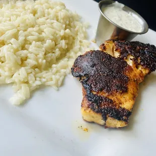 Blackened grouper jasmine rice