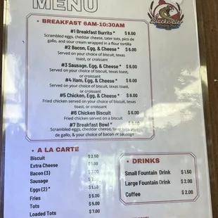 menu
