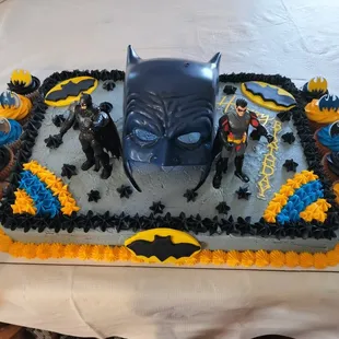 Full Red Velvet Sheet Cake With Homemade Buttercream Icing topped With Fondant Decorations and a dozen vanilla cupcakes!!!