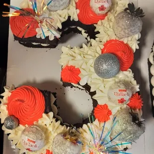 Number three chocolate cake