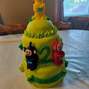 10" 8" Two Tier Vanilla Cake With Dome Top Iced With Homemade Buttercream Frosting and Decorated With Homemade Marshmallow Fondant!