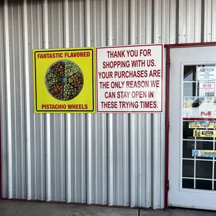 Sign outside store