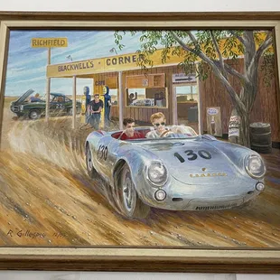 Painting of Dean leaving the store