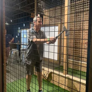 a man swinging a bat