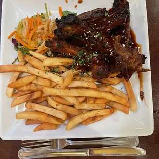 Smoked Asian Style Baby Back Ribs Fries were good, rest of it was not. The ribs were dry and difficult to eat.