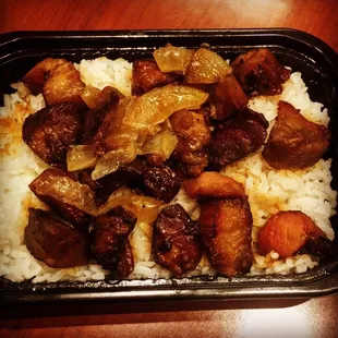 a meal of rice and vegetables