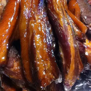 a pile of cooked meat