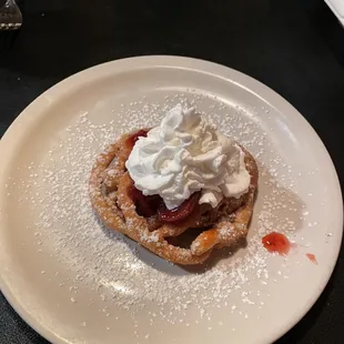 Funnel cake with strawberries