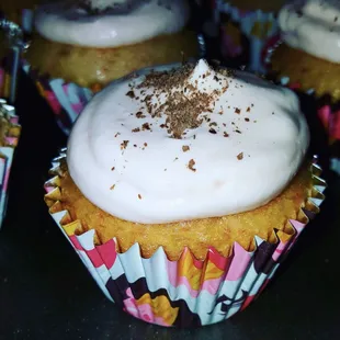 cupcakes with frosting and sprinkles