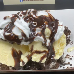 Our Signature Brownie W/ Cream &amp; whip cream!!!