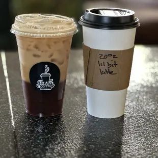 Brown Sugar Baby (shaken double espresso) and Lil&apos; Bit Latte