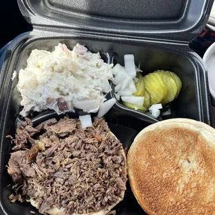 Chopped Brisket Sandwich &amp; Potato Salad