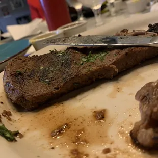 Thin, dry and rubbery ribeye