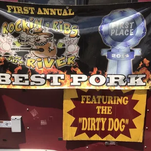 a sign for the best pork