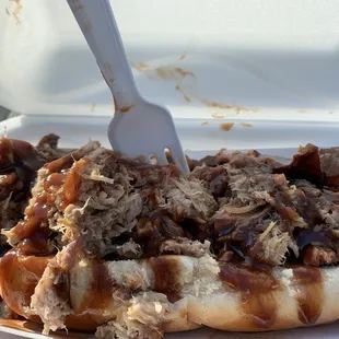 Jan 2020 Dirty Dog ($8)-- beef, pork, &amp; sausage. Very good! (I didn't eat the bun)