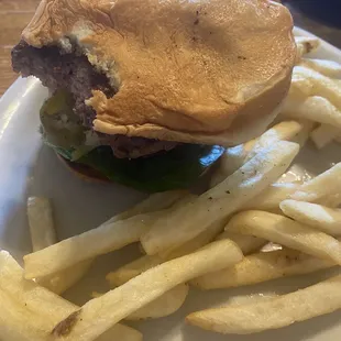 Burger and fries