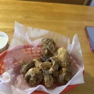 Fried Mushroom (w/ ranch, horseradish or gravy) Great!