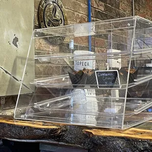 a display of coffees