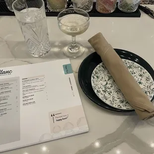 Menu and glasses