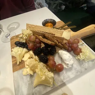 Cheese and fruit board