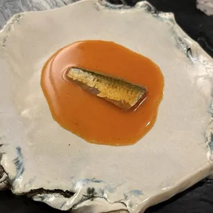 Sanma (Pacific saury) fish in a spicy sauce that reminded me of tomato soup 10/30/2024