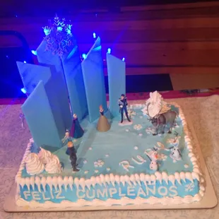 a frozen birthday cake