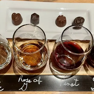 Wines and chocolates