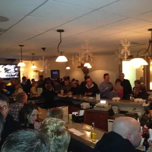 Bar on a Saturday in February.