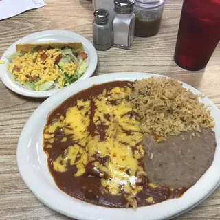 Cheese Enchiladas With A Crispy Taco