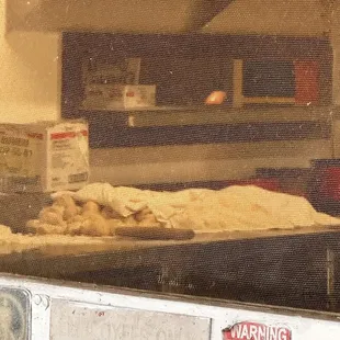 Inside the kitchen were they make the flour tortillas.