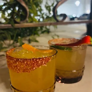 Spicy and mango Margaritas