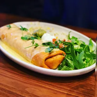 a plate of burritos