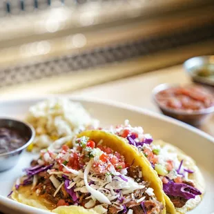 a plate of mexican food