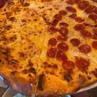 Large pizza- half cheese/ half pepperoni  Wedge salad